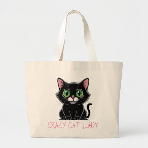 Bolso De Tela Gigante Regalo de Señora Gata Loca Kawaii Gatito Gatita Ma