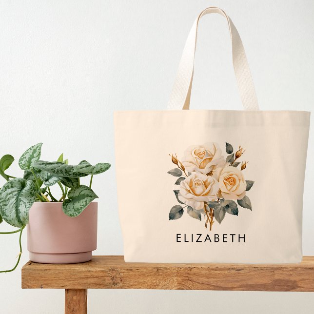 Bolso De Tela Gigante Regalo personalizado de flor de junio por ella (Subido por el creador)