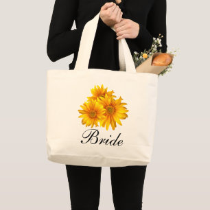 Bolso De Tela Gigante Regalo Personalizado de Novia Floral Girasoles Boh