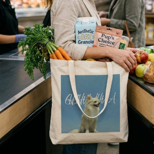 Bolso De Tela Gigante Regalo Retro para Mamá Perro Chihuahua Cielo Azul 