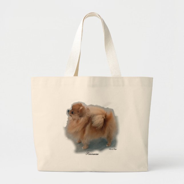 Bolso De Tela Gigante Regalos de amantes de Pomerania (Frente)