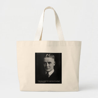 Bolso De Tela Gigante Regalos de la cita "Amor/Comienzo" de Scott Fitzge