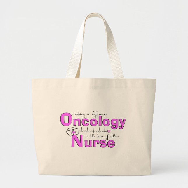 Bolso De Tela Gigante Regalos de la enfermera de la oncología (Frente)