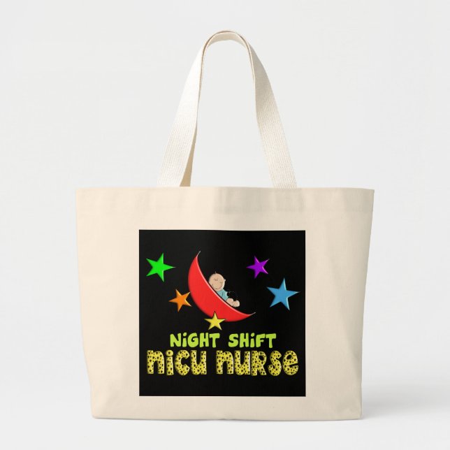 Bolso De Tela Gigante Regalos de la ENFERMERA del turno de noche NICU (Frente)