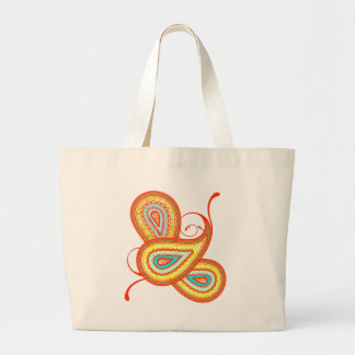 Bolso De Tela Gigante Regalos de la moderna Naranja amarilla Aqua Mint P
