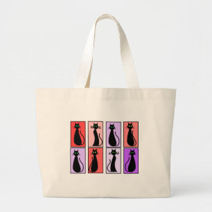 Bolso De Tela Gigante Regalos del arte pop de los gatos negros