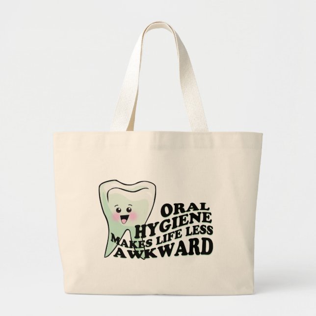 Bolso De Tela Gigante Regalos del dentista y del higienista dental (Frente)