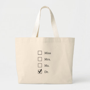 Bolso De Tela Gigante Regalos del PhD para las mujeres