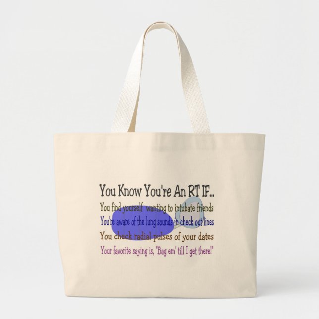 Bolso De Tela Gigante Regalos del terapeuta respiratorio (Frente)
