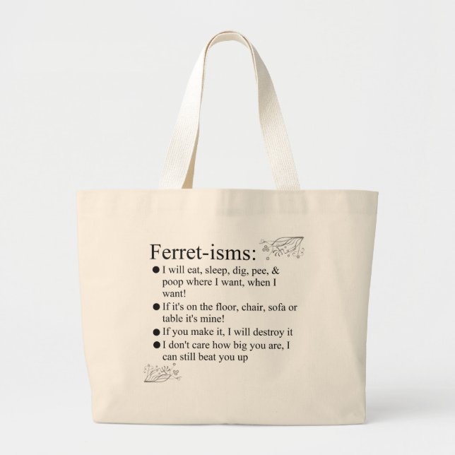 Bolso De Tela Gigante Regalos divertidos del hurón (Frente)