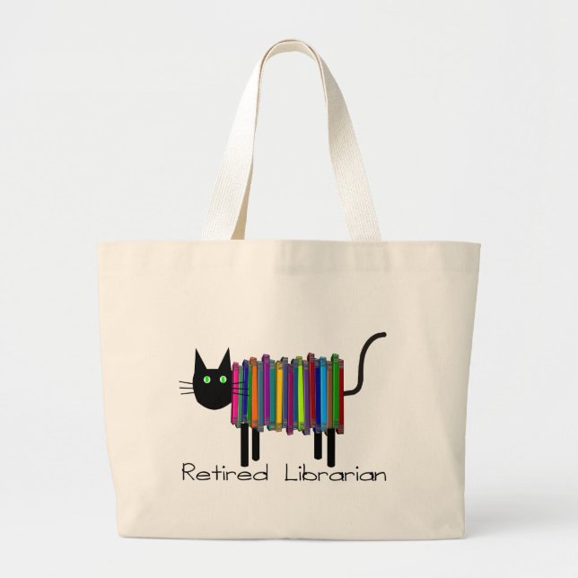 Bolso De Tela Gigante Regalos jubilados del gato del libro del (Frente)