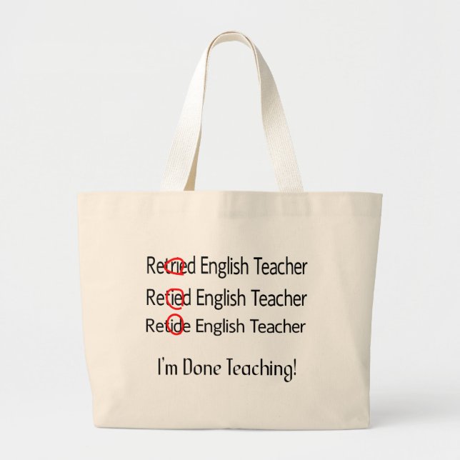 Bolso De Tela Gigante Regalos jubilados del profesor de inglés (Frente)