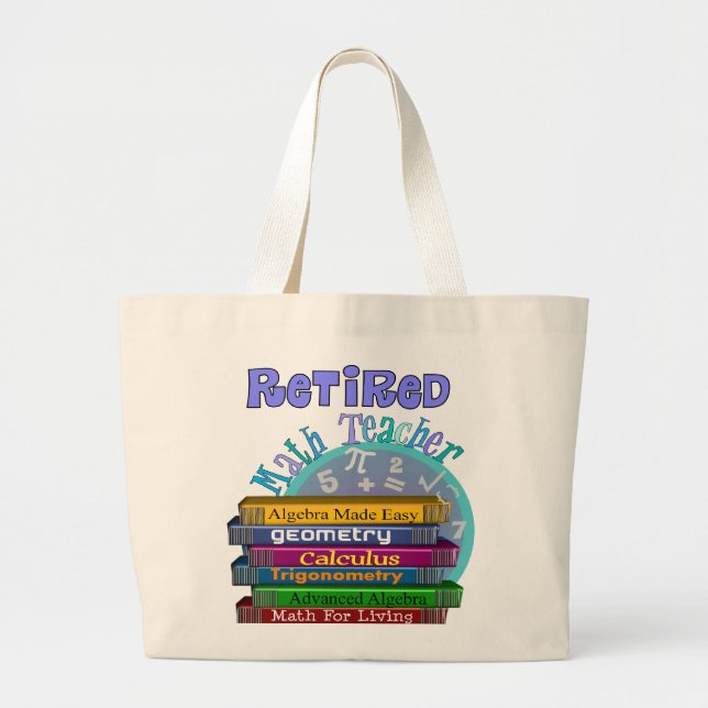 Bolso De Tela Gigante Regalos jubilados del profesor de matemáticas (Frente)