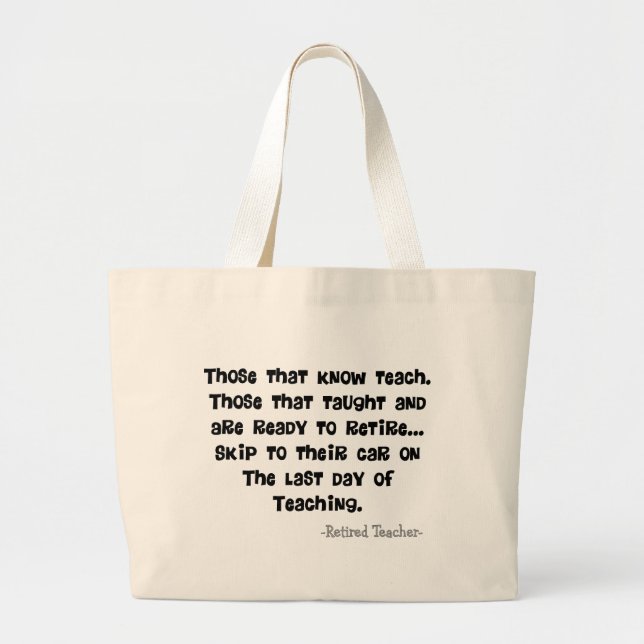 Bolso De Tela Gigante Regalos jubilados divertidos del profesor (Frente)