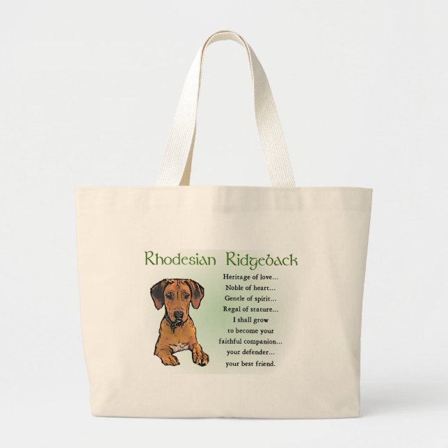 Bolso De Tela Gigante Regalos Ridgeback Rhodsi (Frente)