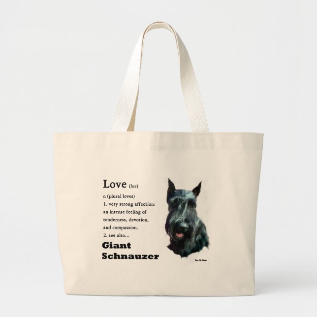 Bolso De Tela Gigante Regalos Schnauzer gigantes (Frente)