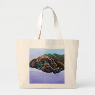Bolso De Tela Gigante Relajado Chocolate Labrador Perro Jumbo Totebag