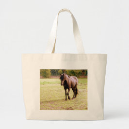 Bolso De Tela Gigante Relajado paseo de caballos marrones
