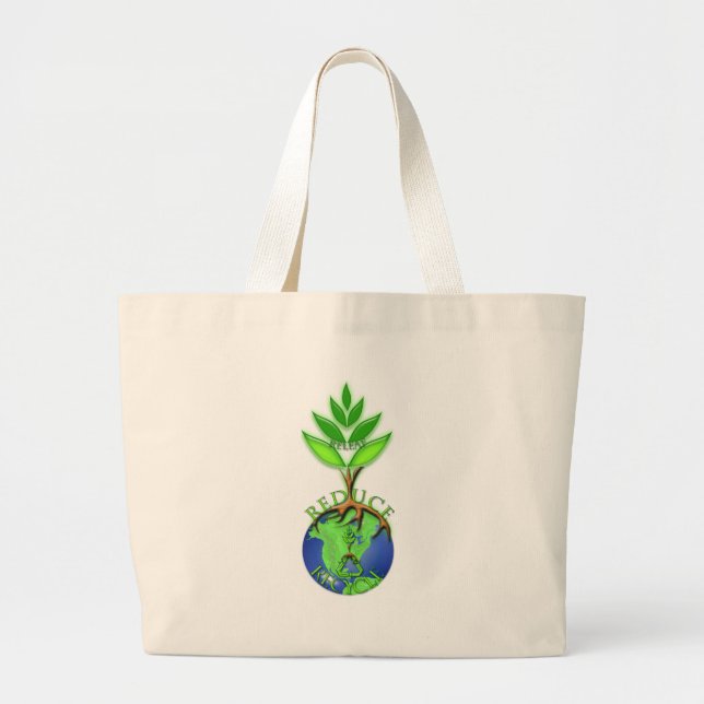 Bolso De Tela Gigante Releaf Reducir Reciclar (Frente)