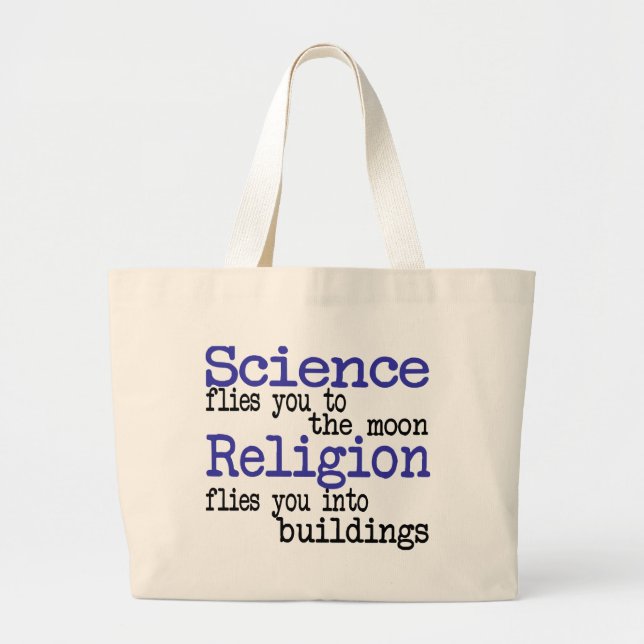 Bolso De Tela Gigante Religión y ciencia (Frente)