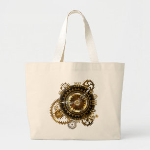Bolso De Tela Gigante Reloj de vapor con engranajes antiguos