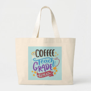 Bolso De Tela Gigante Repetición de Grado de Educación para Café