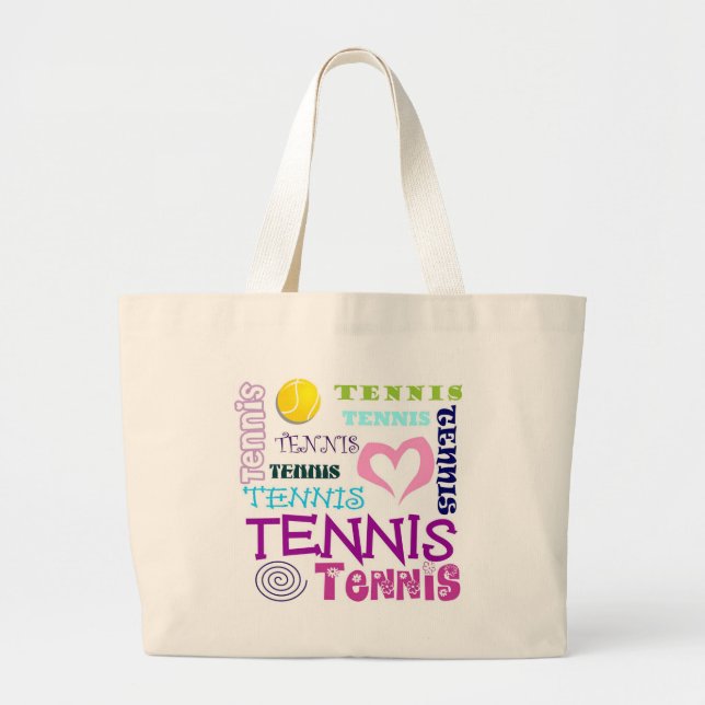 Bolso De Tela Gigante Repetición del tenis (Frente)