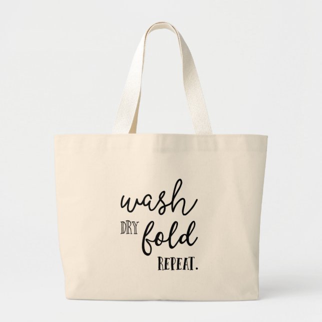 Bolso De Tela Gigante Repetición seca del doblez del lavado, tote (Frente)