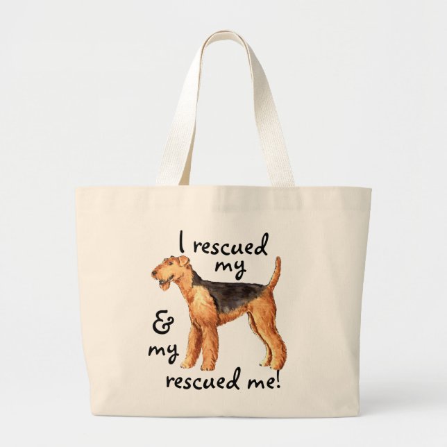 Bolso De Tela Gigante Rescue Airedale (Frente)