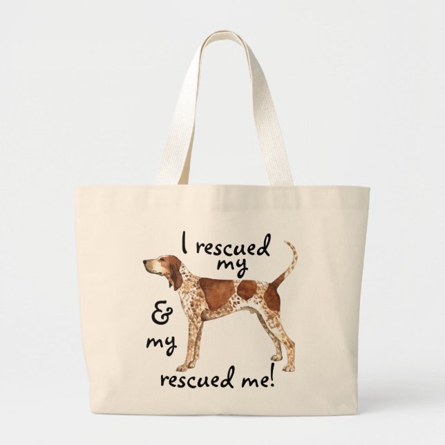 Bolso De Tela Gigante Rescue American English Coonhound (Frente)