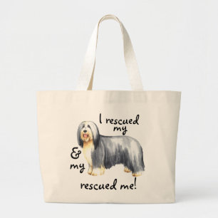 Bolso De Tela Gigante Rescue Bearded Collie