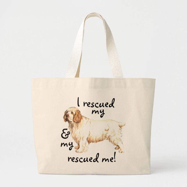 Bolso De Tela Gigante Rescue Clumber Spaniel (Frente)