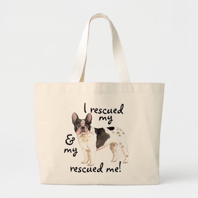 Bolso De Tela Gigante Rescue Frenchie (Frente)