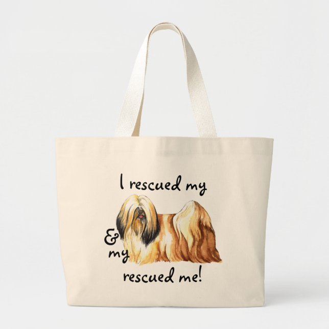 Bolso De Tela Gigante Rescue Lhasa Apso (Frente)