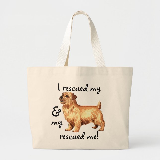Bolso De Tela Gigante Rescue Norfolk Terrier (Frente)