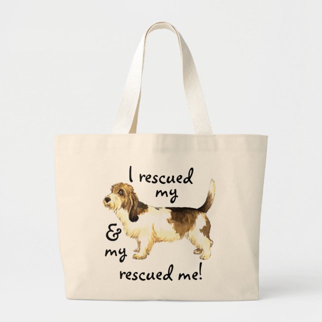 Bolso De Tela Gigante Rescue Petit Basset Griffon Vendéen (Frente)
