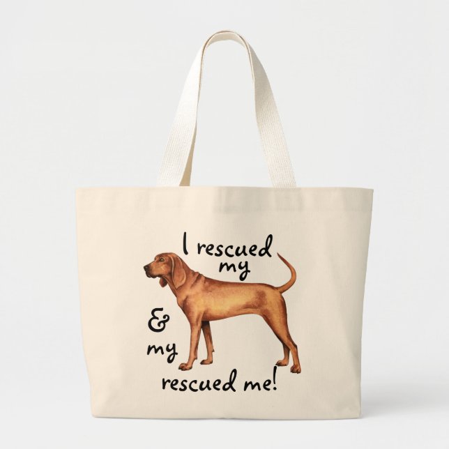 Bolso De Tela Gigante Rescue Redbone Coonhound (Frente)