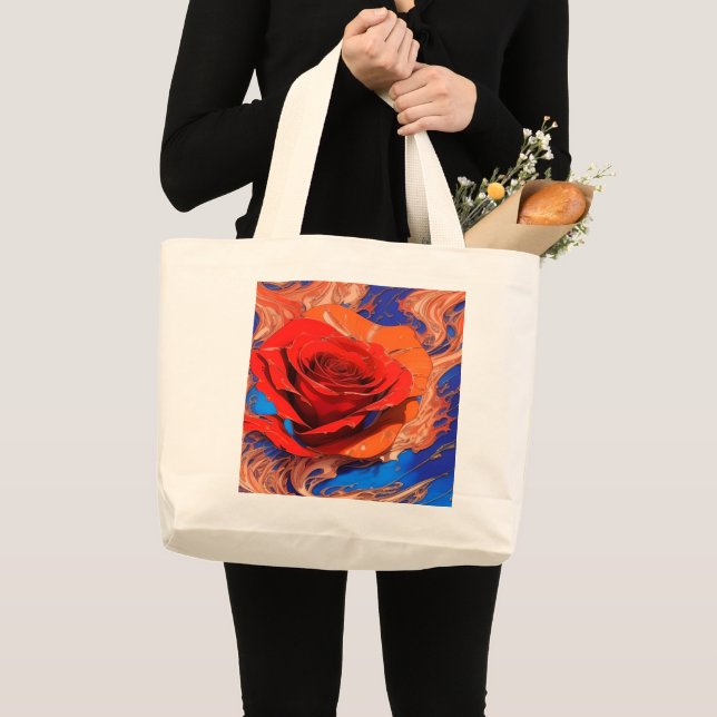 Bolso De Tela Gigante Resumen artístico Rosa de mármol (Anverso (producto))