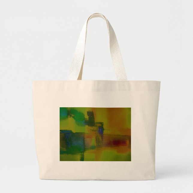 Bolso De Tela Gigante Resumen de amarillo verde moderno (Frente)
