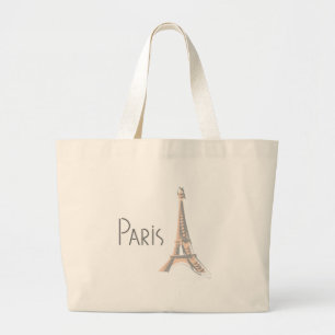 Bolso De Tela Gigante Resumen de la Torre Eiffel Gris