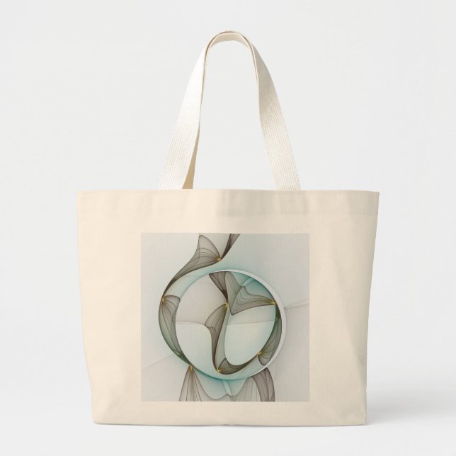 Bolso De Tela Gigante Resumen Elegancia dorada turquesa moderna (Frente)