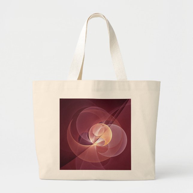 Bolso De Tela Gigante Resumen Elegante Vino Moderno Arte Fractal Rojo (Frente)
