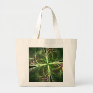 Bolso De Tela Gigante Resumen Fantasía Cuatro hojas el trébol verde