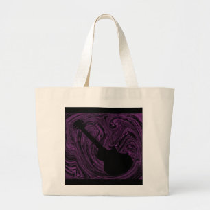 Bolso De Tela Gigante Resumen Swirls Guitar Bag, Purple