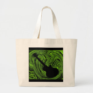 Bolso De Tela Gigante Resumen Swirls Guitar Bag, Verde