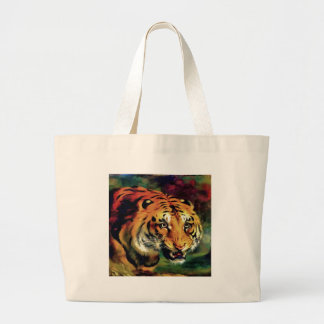 Bolso De Tela Gigante Retrato artístico del tigre parpadeante