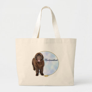 Bolso De Tela Gigante Retrato de Brown Newfoundland