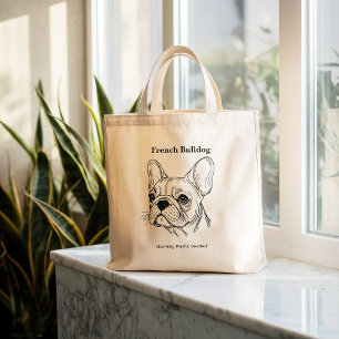 Bolso De Tela Gigante Retrato de Bulldog francés