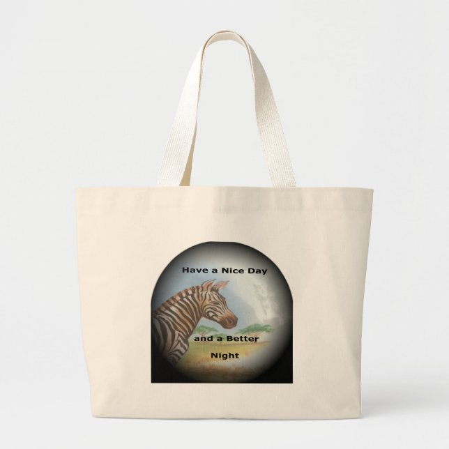 Bolso De Tela Gigante Retrato de cebra, Amboseli: el espíritu de la saba (Frente)