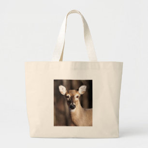 Bolso De Tela Gigante Retrato de cierva de cola blanca de fauna silvestr